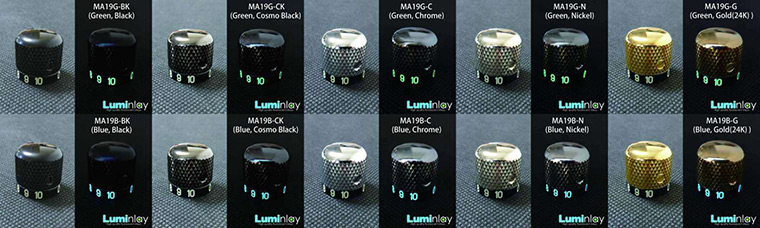 luminlay guitar knobs